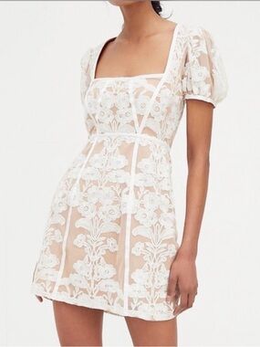 For Love And Lemons Temecula Puff Sleeve Mini Dress